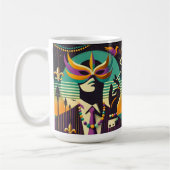 Mid Century Retro 60s Mardi Gras The Smoking Man Kaffeetasse (Links)