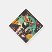 Mid Century Retro 60s Mardi Gras The Smoking Man Serviette (Ecke)