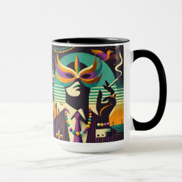 Mid Century Retro 60s Mardi Gras The Smoking Man Tasse