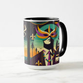Mid Century Retro 60s Mardi Gras The Smoking Man Tasse (VorderseiteRechts)