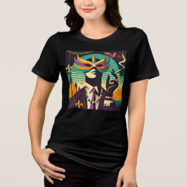 Mid Century Retro 60s Mardi Gras The Smoking Man Tri-Blend Shirt
