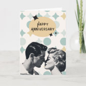 Mid-Century Retro Anniversary Greeting Card Karte (Vorderseite)