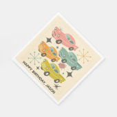 Mid-Century Retro Cars Atomic Starburst  Serviette (Ecke)