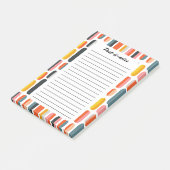 Mid-Century-Retro-geometrisches abstraktes Muster Post-it Klebezettel (angewinkelt)