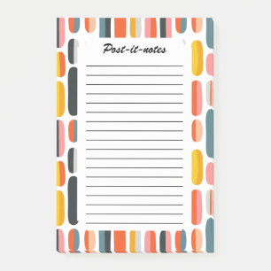 Mid-Century-Retro-geometrisches abstraktes Muster Post-it Klebezettel