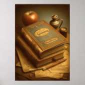 Mid-Century Retro Geometry Book – Timeless Knowled Poster (Vorne)