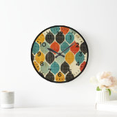 Mid Century Retro Harlequin Muster Große Wanduhr (Zuhause)