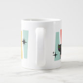 Mid Century Retro-Katze Jumbo-Tasse (Rückseite)