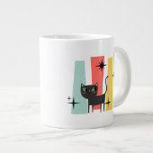 Mid Century Retro-Katze Jumbo-Tasse (Vorderseite Rechts)