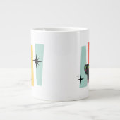 Mid Century Retro-Katze Jumbo-Tasse (Vorderseite)
