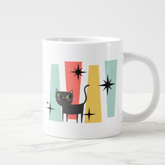 Mid Century Retro-Katze Jumbo-Tasse (Rechts)