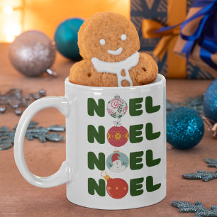 Mid-Century Retro Noël-Weihnachtsornament-Design Tasse