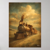 Mid-Century Retro Passage — Steam Locomotive Poster (Vorne)