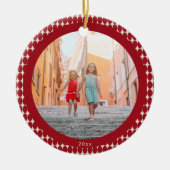 Mid Century Retro Red Baubles 2026 Photo Christmas Keramik Ornament (Vorne)