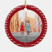 Mid Century Retro Red Baubles 2026 Photo Christmas Keramik Ornament (Hinten)