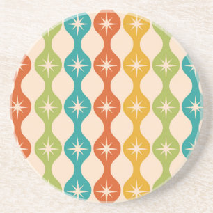 Mid Century Retro Starbursts im Ogee-Muster   Getränkeuntersetzer