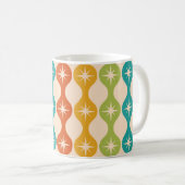 Mid Century Retro Starbursts on ogee pattern  Kaffeetasse (VorderseiteRechts)