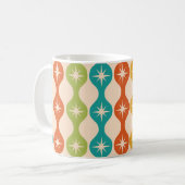 Mid Century Retro Starbursts on ogee pattern  Kaffeetasse (Vorderseite Links)