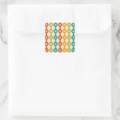 Mid Century Retro Starbursts on ogee pattern     Quadratischer Aufkleber (Tasche)