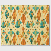 Mid Century Retro Weihnachten Atome Star Ornament Geschenkpapier (Flach)