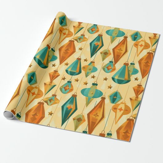 Mid Century Retro Weihnachten Atome Star Ornament Geschenkpapier (Ungerollt)