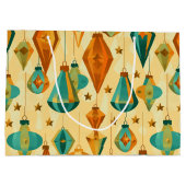 Mid Century Retro Weihnachten Atome Star Ornament Große Geschenktüte (Rückseite)