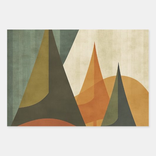 Mid Century Retro Weihnachten Geschenkpapier Set (Vorderseite 3)