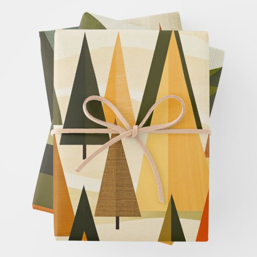 Mid Century Retro Weihnachten Geschenkpapier Set (Beispiel)