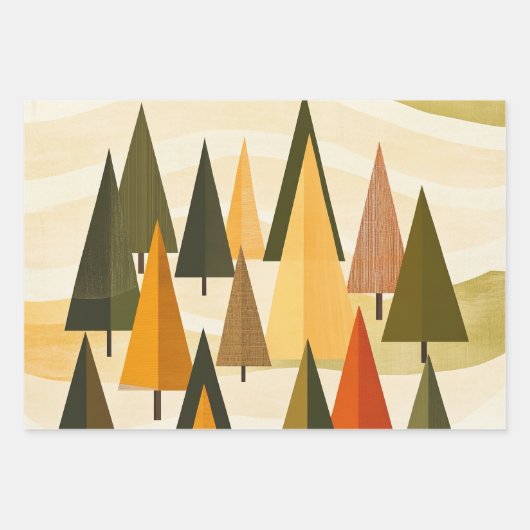 Mid Century Retro Weihnachten Geschenkpapier Set (Vorderseite)