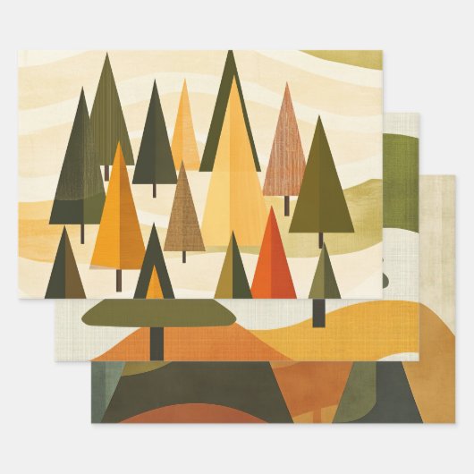 Mid Century Retro Weihnachten Geschenkpapier Set (Set)