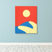 Mid Century Sahara Wüste, Mod Wall Art, Sun Leinwanddruck (Insitu (Holzboden))