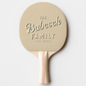 Mid-Century Sand Dune Retro Family Name & Year Tischtennis Schläger (Rückseite)