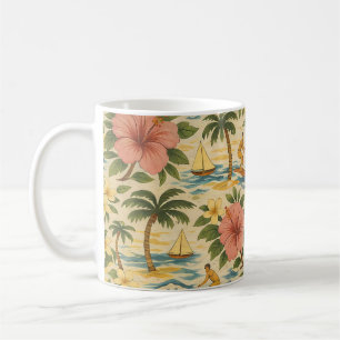 Mid-Century-Shirt mit verblasstem hawaiianischem D Kaffeetasse