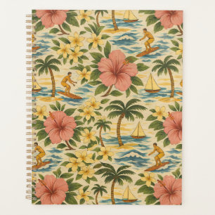Mid-Century-Shirt mit verblasstem hawaiianischem D Planer