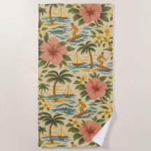 Mid-Century-Shirt mit verblasstem hawaiianischem D
