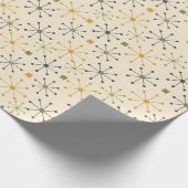 Mid-Century Snowflake Retro Holiday Geschenkpapier (Ecke)