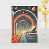 Mid Century Space Age Art Wormhole Port Karte (Gelbe Blume)