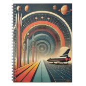 Mid Century Space Age Art Wormhole Port Notizblock (Vorderseite)