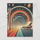 Mid Century Space Age Art Wormhole Port Postkarte (Vorderseite)