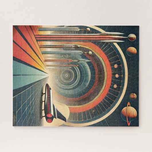 Mid Century Space Age Art Wormhole Port Puzzle (Horizontal)