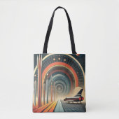 Mid Century Space Age Art Wormhole Port Tasche (Vorderseite)