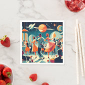 Mid Century Space Age Cocktailparty Serviette (Beispiel)