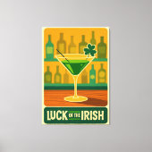 Mid Century St. Patrick's Shamrock Martini Art Leinwanddruck (Vorderseite)