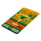 Mid Century St. Patrick's Shamrock Martini Art Magnet (Linke Seite)