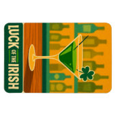 Mid Century St. Patrick's Shamrock Martini Art Magnet (Horizontal)