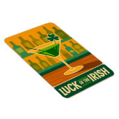 Mid Century St. Patrick's Shamrock Martini Kunst Magnet (Rechte Seite)
