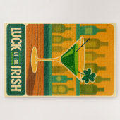 Mid Century St. Patrick's Shamrock Martini Kunst Puzzle (Horizontal)
