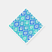 Mid Century Starbrup on Blue Turqouise Ogee Serviette (Ecke)