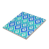Mid Century Starbrusts auf Blue Turqouise Ogees Fliese (Seite)