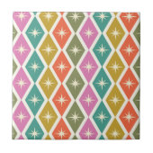 Mid Century Starbrusts auf farbenfrohen Retro Diam Fliese (Vorderseite)